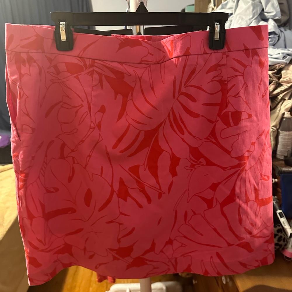 Pink and Red Floral Skirt